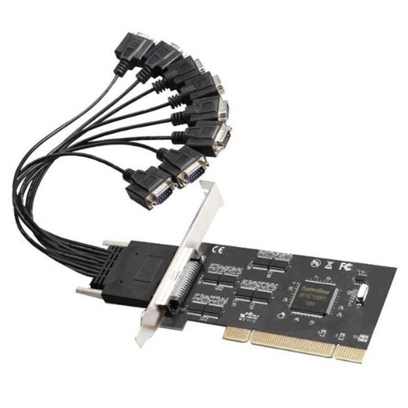 8 портов PCI Express RS-232 Серийный адаптер удлинитель COM DB9 контроллер с 8-портовым