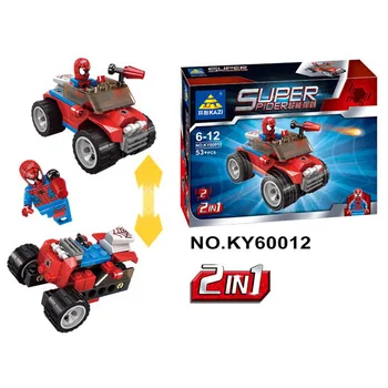 

4pcs Military Vehicle Spiderman Airplane Assembly Educational Toys Bricks Building Blocks Parent-child Game Gift For Children