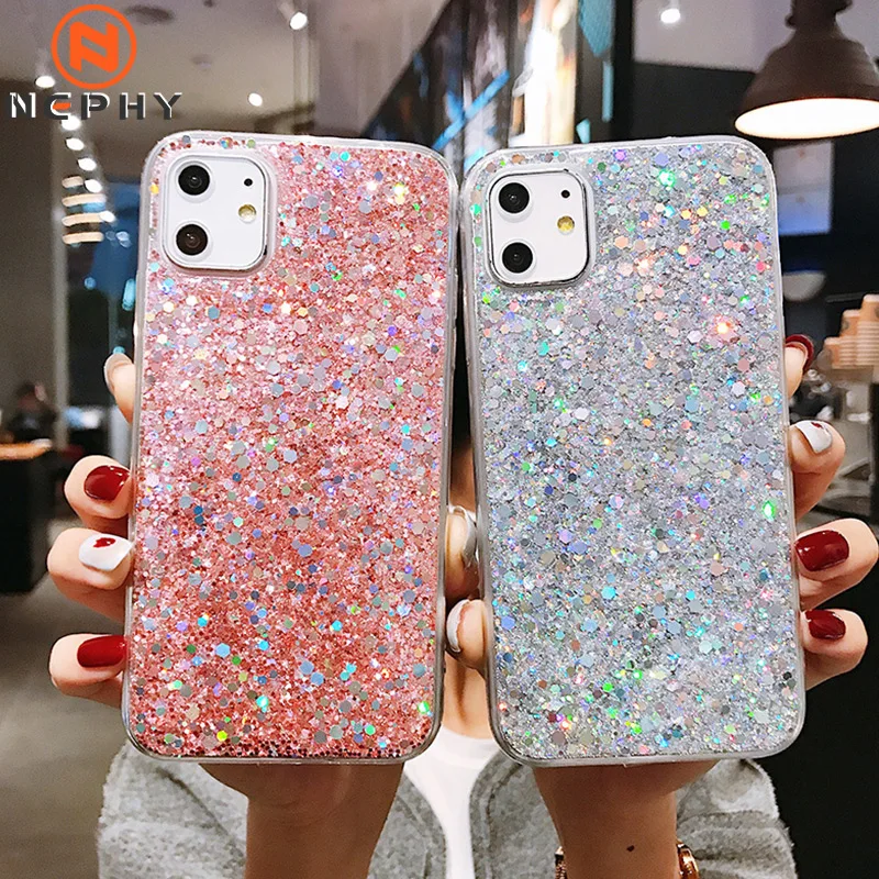 Чехол для Телефона Iphone X 10 XS Max XR SE2 2020 8 7 6 6S Plus 5 5S 5SE мягкий силиконовый Блестящий