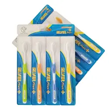 Мягкая зубная щетка 4 палочки для взрослых зубная щетка Семейный пакет доступная дорожная зубная щетка одноразовая антибактериальная зубная щетка