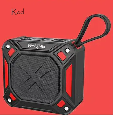 Синий W-king Портативный беспроводной Bluetooth Водонепроницаемый Динамик 1500 мАч пылезащитный противоударный ремешок дизайн музыкальный динамик - Цвет: Red
