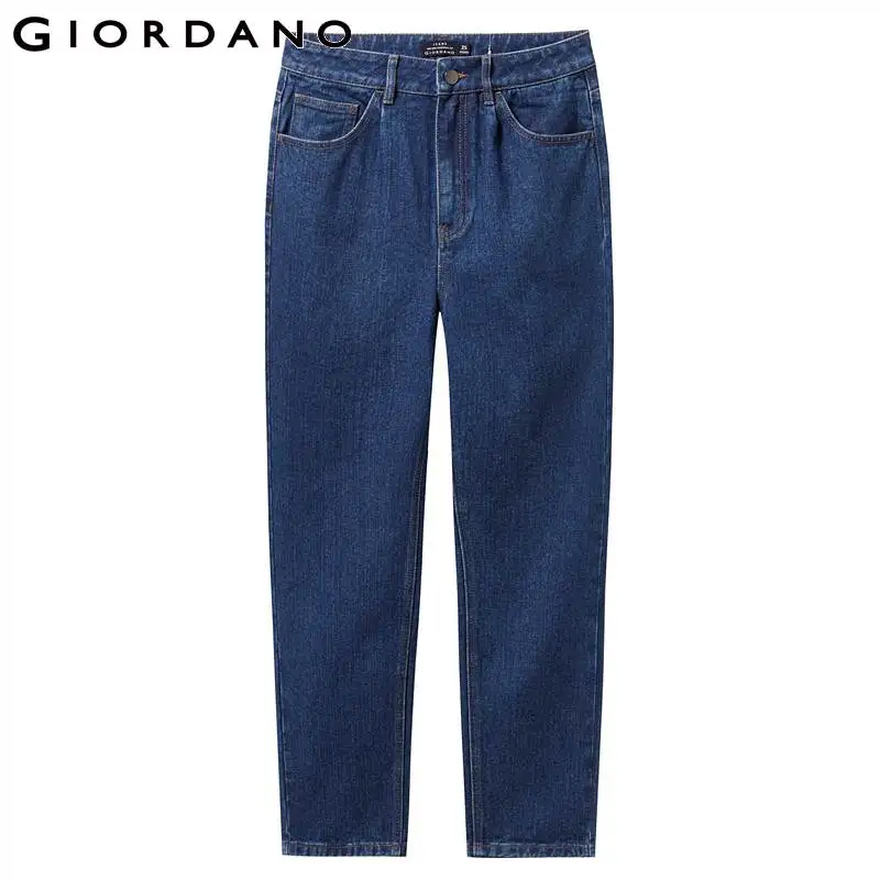 Giordano/женские джинсовые джинсы с пятью карманами, классический дизайн, высокая Длина по щиколотку, джинсовые джинсы, Disressed Spodnie Damskie 05429333
