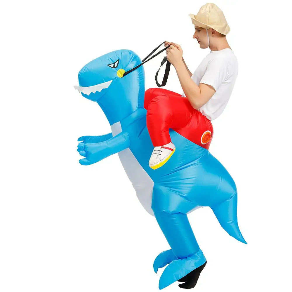Косплей зеленый динозавр надувной костюм игрушки T-Rex костюм для взрослых мужчин Хэллоуин надувной костюм динозавра для детей женщин