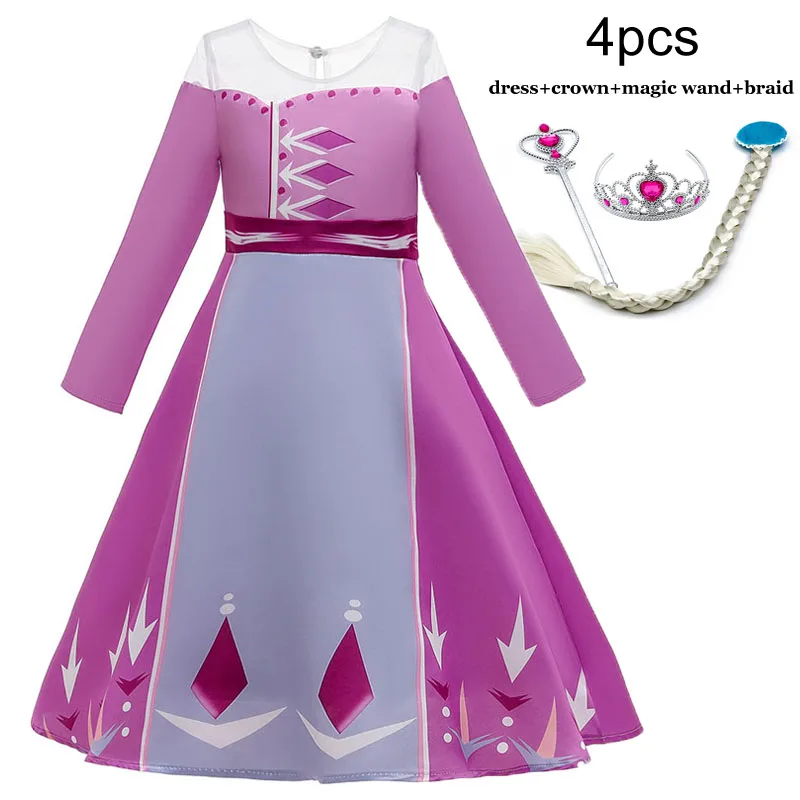 Kids Dresses For Girs Elsa Dress 2 Carnival Cosplay Costume Birthday Party Childrn Princess Baby Girls Clothing | Детская одежда и