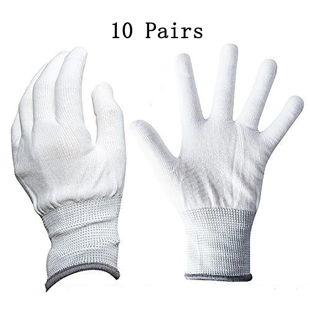 

EHDIS 10 Pairs Tint Vinyl Film Gloves Carbon Fiber Wrapping Work Anti Slip Nylon Glove Hand Protector Covering Film Install Tool