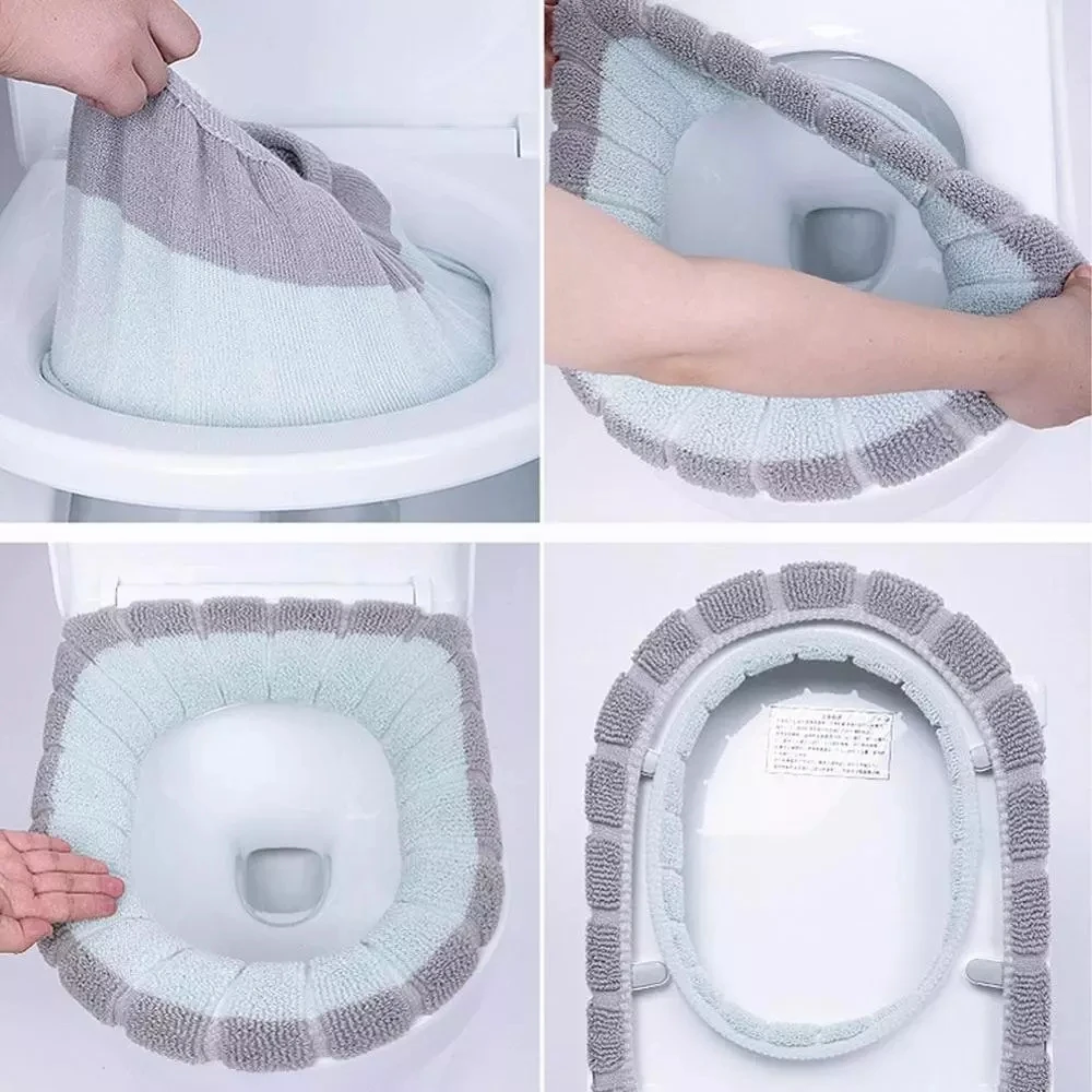 Toilet Seat Warmer Winter Comfortable Soft Heated Washable Toilet Seat Mat Bathroom Accessories For Home Decor Closestool Mat toilet seat cover