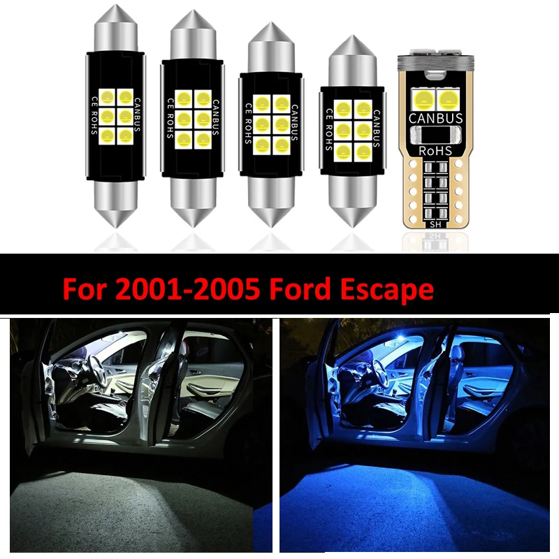 

Cool 12 Bulbs White Interior LED Car Courtesy Cargo Light Kit Fit For 2001 2002 2003 2004 2005 Ford Escape Map Dome License Lamp