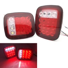 2 pces conduziu a luz traseira da cauda da parada reversa que corre a luz de licença do freio para 76-06 jeep cj/wrangler yj/tj lâmpada traseira conduziu a luz da cauda