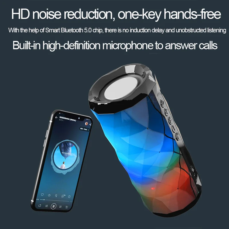 TG167 Portable Speakers, LED Sounbar Button Control Bluetooth Bass Cool Color Polygonal Design Waterproof Wireless Loudspeaker TG167 Portable Speakers, LED Sounbar Button Control Bluetooth Bass Cool Color Polygonal Design Waterproof Wireless Loudspeaker