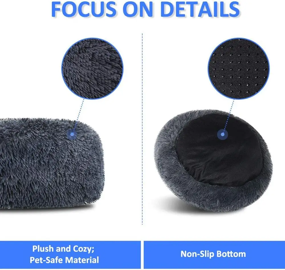 Fluffy Calming Dog Bed Long Plush Donut Pet Bed Hondenmand Round Orthopedic Lounger Sleeping Bag Kennel Cat Puppy Sofa Bed House Fluffy Calming Dog Bed Long Plush Donut Pet Bed Hondenmand Round Orthopedic Lounger Sleeping Bag Kennel Cat Puppy Sofa Bed House