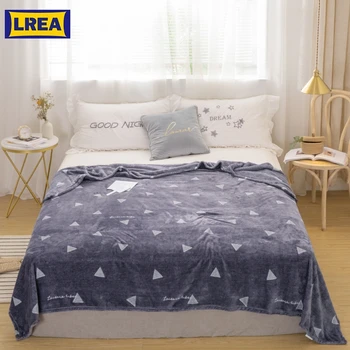 

LREA плед fashion Triangular lattice home textile Coral Fleece blanket soft warm winter sofa or bed travel throw bedspread