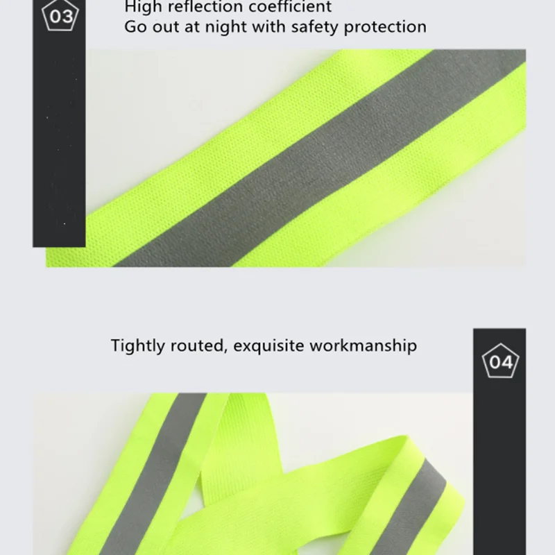 Reflective Straps Traffic Night Work Security Running Cycling Reflective Vest Breathable Adjustable Motocycle Protection Jacket