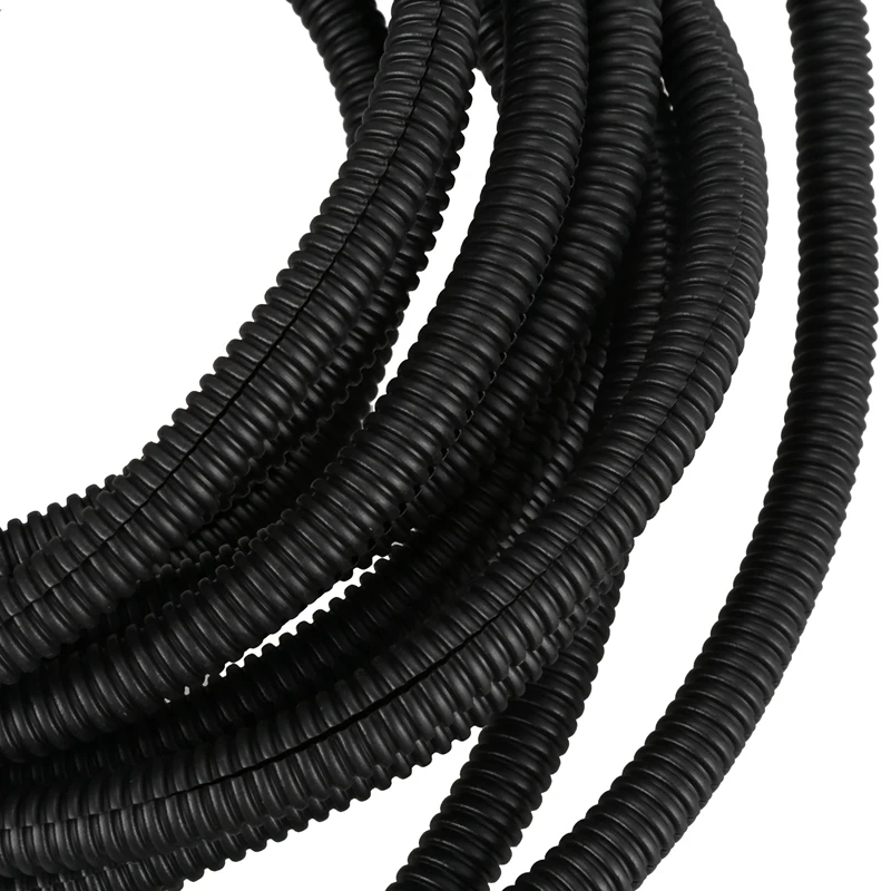 25 Ft Split Wire Loom Conduit Polyethylene Tubing Black Color Sleeve Tube