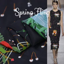 19 летняя Новинка 140 см Ширина 13momme шелк Бренд крепдешин ткань женское платье Лебедь вишня печатная Ткань Diy шитье распродажа Горячая Распродажа