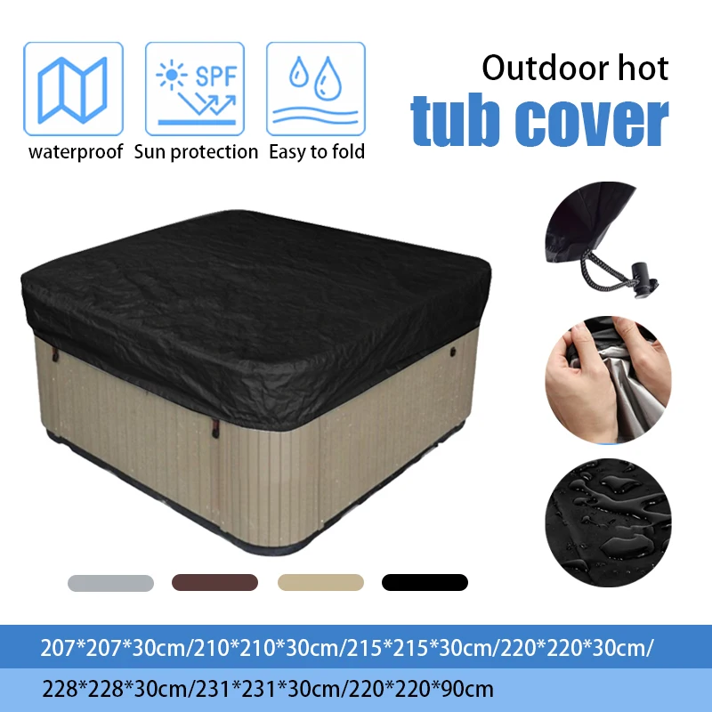 Spa Bathtub Swimming Pool Waterproof Cover Outdoor Garden Courtyard Anti-Fall Leaves Anti-UV Protector Spa Hot Tub Dust Covers spa hot tub cover