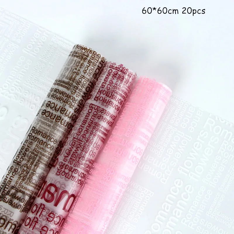 

20pcs Flower Wrapping Paper English Matte Paper Classic Matte Paper Waterproof Bouquet Floral Packaging Material