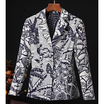 

Designer Early Spring High Quality 100% Cotton Forest Animal Print Print Single Breasted V-Neck Long sleeve Women Jackets