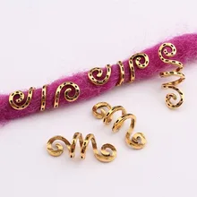 5/10/20/50 шт труба из металлического сплава, дредлоки, для увеличения объема, зажимы для Винтаж золотого и серебряного цвета оплетка спираль парик бусины заколки для волос в виде колец; аксессуары