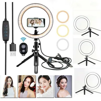 

10 Inch Photography LED Selfie Ring Light With Phone Holder USB Plug Photo Studio Ring Ligth For Smartphone Live Broadcast Video