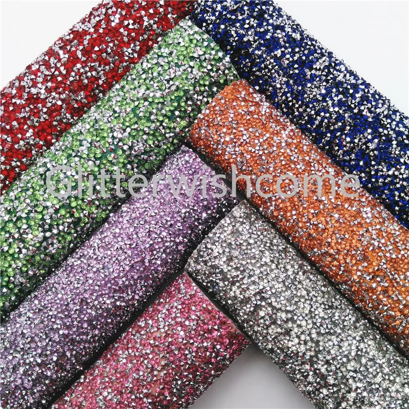 

Glitterwishcome 21X29CM A4 Size Diamond Glitter fabric Vinyl for Bows, GM656B
