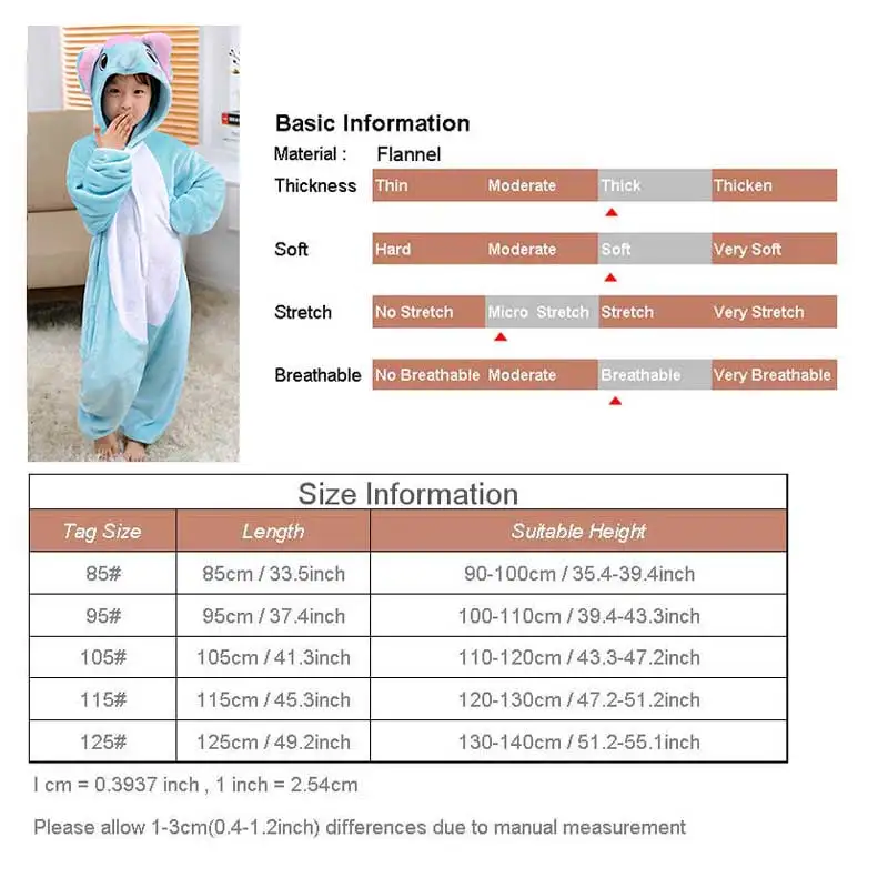 Новое зимнее Фланелевое детское одеяло со слоном удобная цельная Пижама на молнии комбидрессы для сна для Children2-8 лет