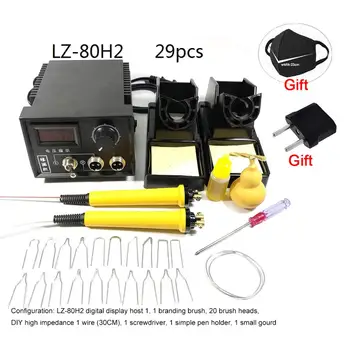 

60W Digital Pyrography Machine Heating Tin Furnace Soldering Iron Head Leather Wood Craft Digital Temperature Display Control