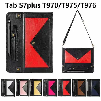 

Smart PU Leather Tablet Protect Cover For Samsung Galaxy Tab S7 Plus SM-T970/T975/T976 12.4 Inch 2020 Case Stand Shell Funda+Pen