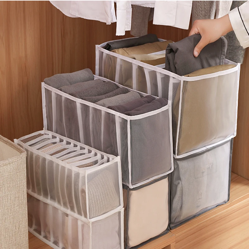 Stacking Pants Drawer Divider Organizer Jeans Compartment Storage Box