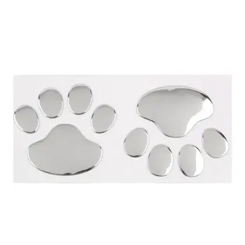 

3D Cute Casement Silver/Gold Bumper Body Decal Sticker Bear Dog Animal Paw Foot Prints Pattern For Car Wall