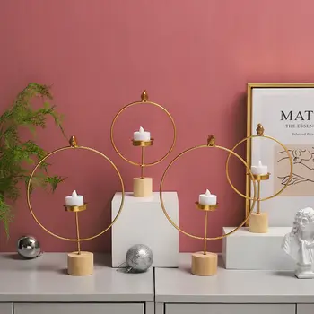 

Nordic Metal Candle Holder Wooden Birdie Golden Dinner Table Modern Candelabros Simple Porta Velas Home Candle Holder QMM60ZT