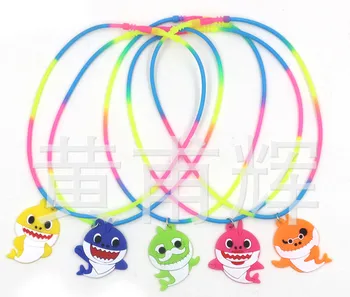 

60pcs top quality PVC Shark silicone Children's Necklaces fashion jewelry rubber cartoon necklace as kid's best gift