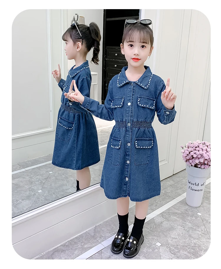 Blue 7Y Basic casual dress discount 75% KIDS FASHION Dresses Jean 