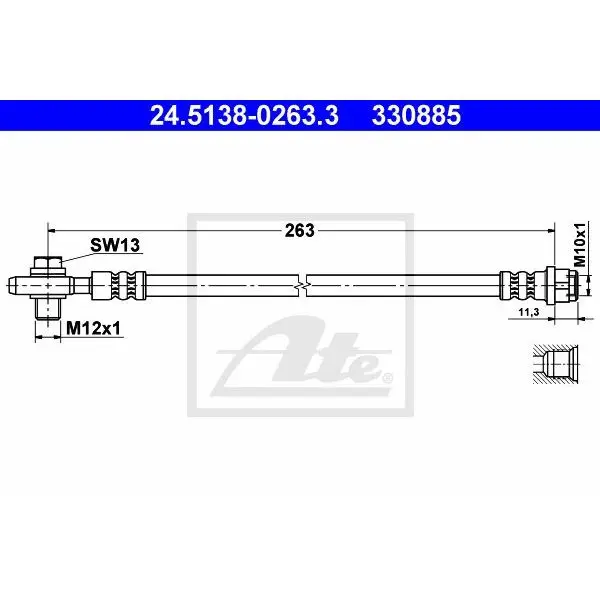 Brake hose AUDI A4 (8E2 B6)-1.8 T quattro ATE | Автомобили и - Цена: 