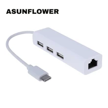 Usb-хаб RJ45 для MacBook Air 13 концентратор Ethernet USB C концентратор type C для Lan RJ45 Ethernet адаптер Мульти USB 2,0 порт аксессуары для ноутбуков