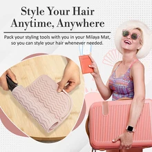 Silicone Heat Resistant Travel Mat for Hair Straightener, Hair Curling Iron, Hair Curling Wand and Hair Styling Tools