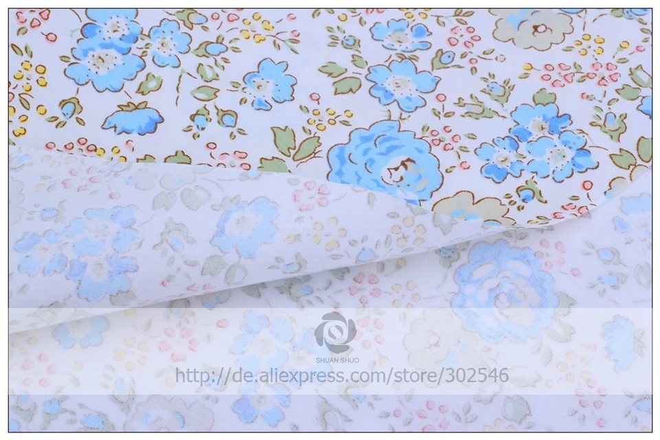 Shuanshuo новая синяя серия саржевой хлопчатобумажной ткани, Лоскутная Ткань, DIY швейная стеганая одежда для детей 8 шт./лот