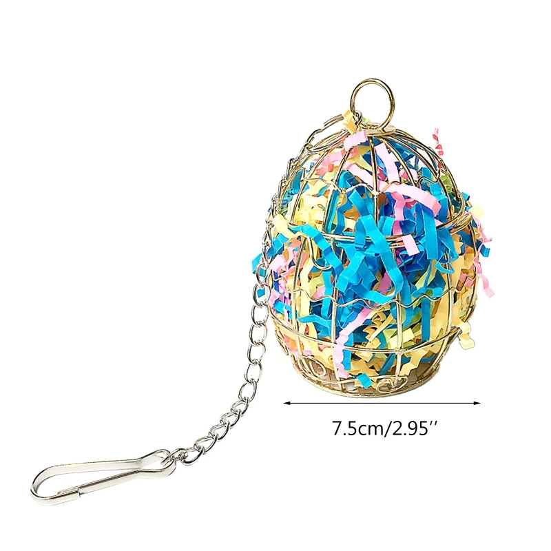 Bird toy Parrot toy Shredder Toys Stainless Steel Cage Feeder Foraging Parrot Millet Container GXMA