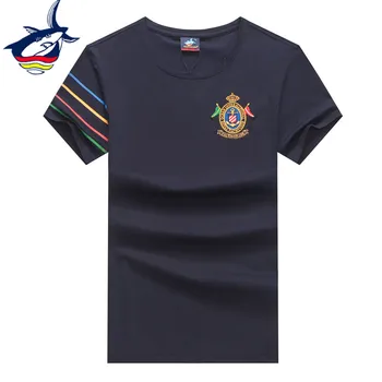 

Summer Men's Cotton t-shirt Brand Tace & Shark 2020 Men's Clothing 95% Cotton Navy Yellow White T-shirt Embroidery Tee Shirt