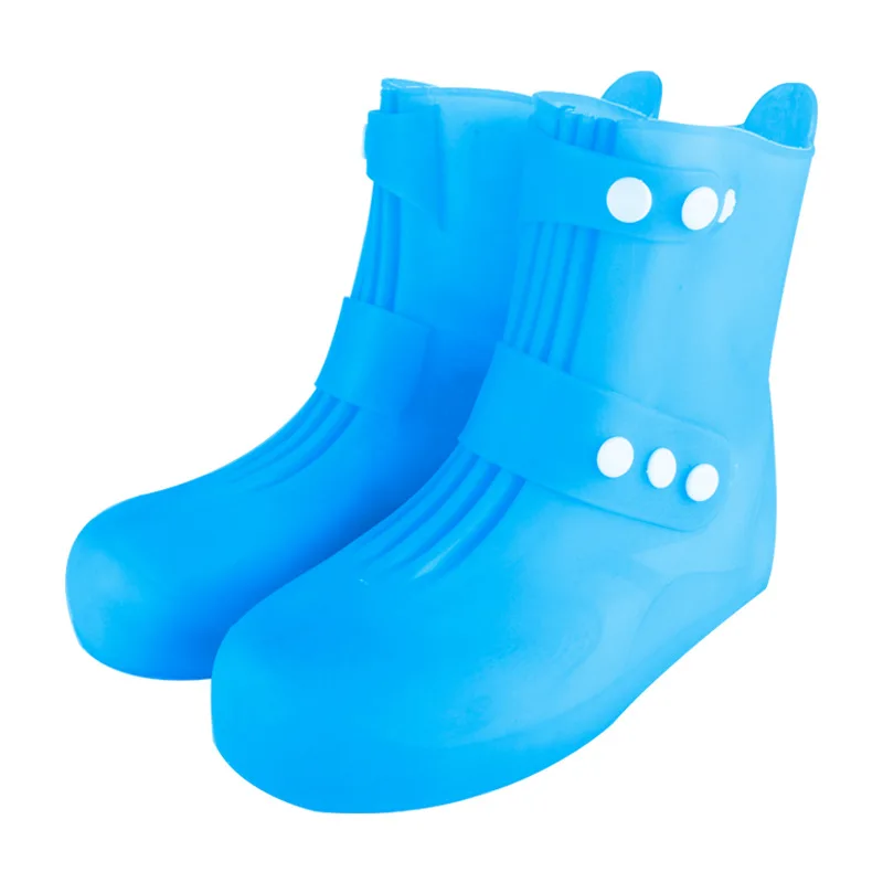 Толстые Нескользящие водонепроницаемые бахилы многоразовые для мужчин и женщин открытый ПВХ Дождевой чехол для обуви покрытие обуви Botas Para Lluvia De Mujer - Цвет: blue