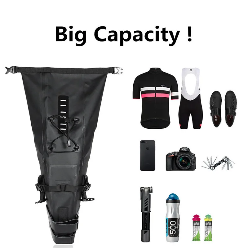 RHINOWALK Waterproof Mountain Bicycle Saddle Bag 10L Big Long Bike Pannier Rear Seat Mudguard Fender Bag Bicycle Accessories (29)
