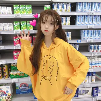 

Women Sweatshirts Harajuku Hoodies Women Clothes Print Long Sleeve Ladies Tops Female Streetwear Cute Hoodies Women Moletom Kpop