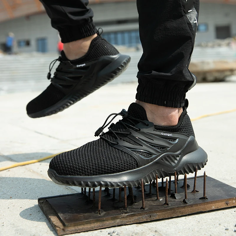

Dropshipping Indestructible Work Shoes Men And Women Steel Toe Air Safety Boots Puncture-Proof Work Sneakers Breathable Shoes