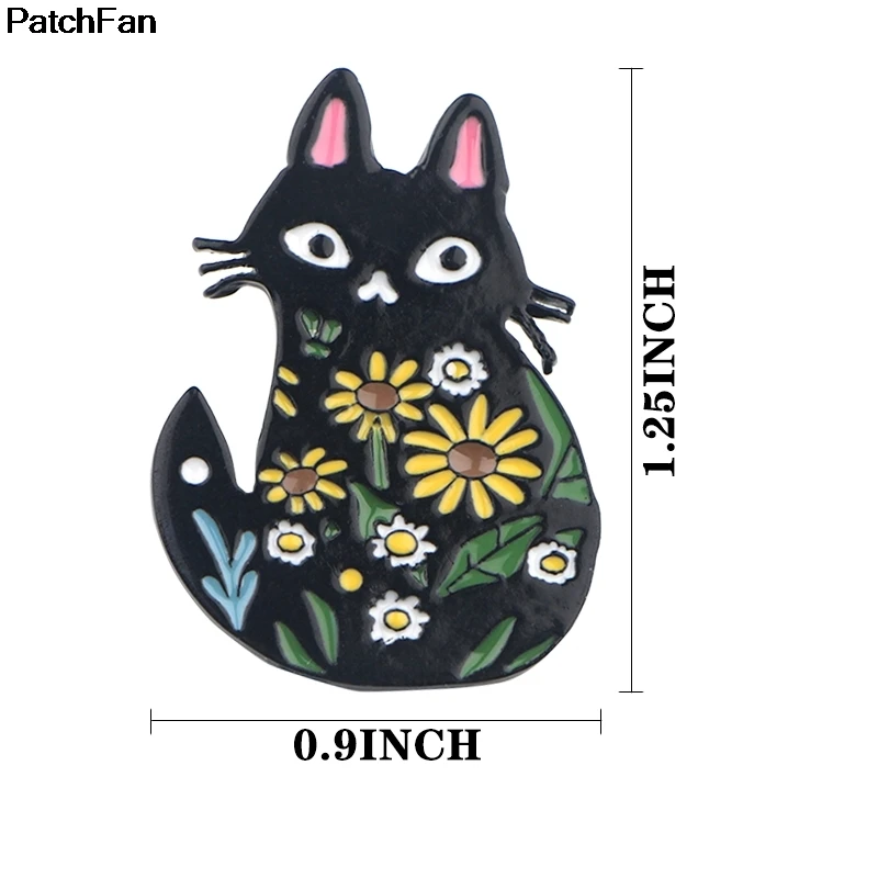 20 шт./лот Patchfan милый цветок Кот цинк галстук мультфильм булавки броши для рюкзака, одежды для женщин шляпа Декоративные значки медали A2490