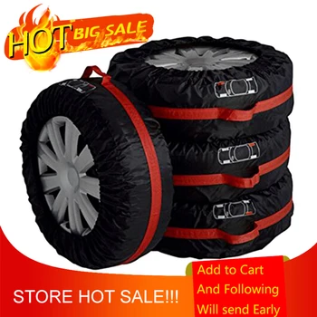 

4Pcs Spare Tire Cover Case Polyester Winter and Summer Car Tire Storage Bags Auto Tyre Accessories Vehicle Wheel Protector