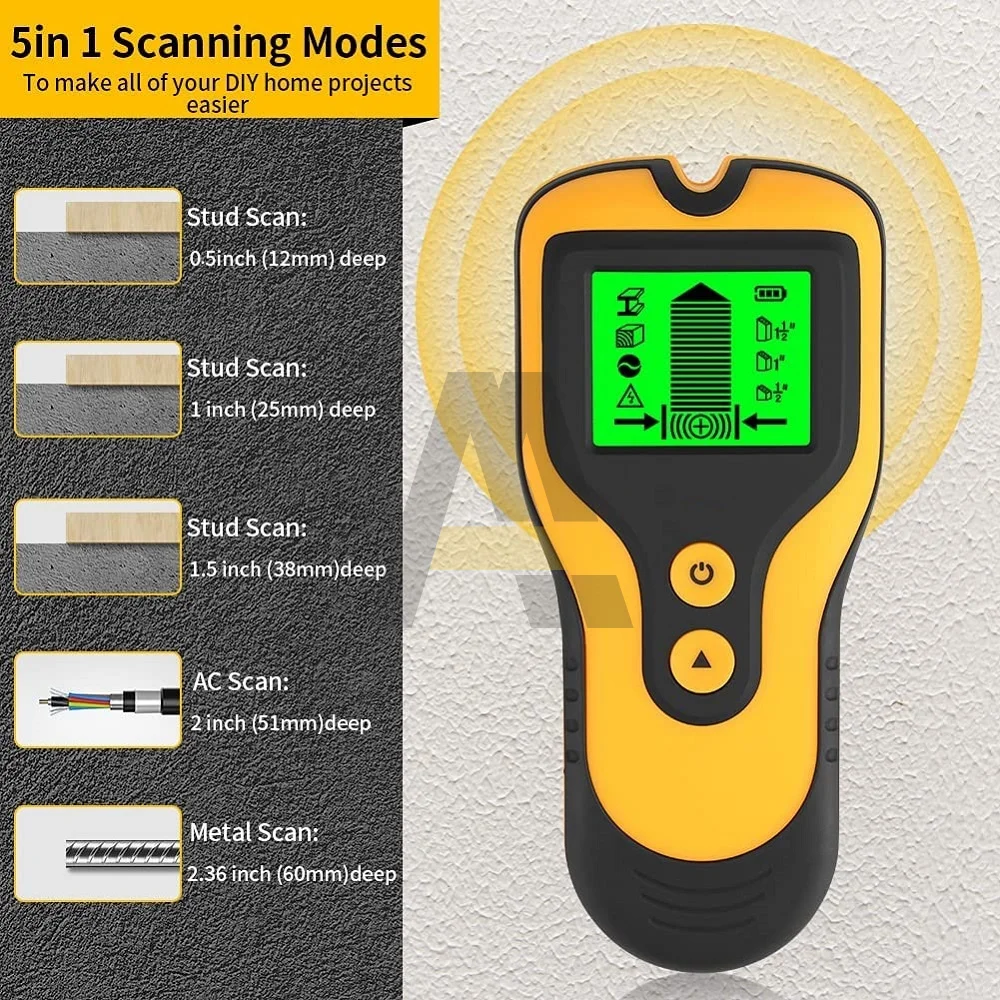 3 In 1 Sensor Wall Scanner Pipe Electronic Stud Locator Wood Joist Wall Scanner Finder Pipe Wire Detector Metal Detector Tools 3