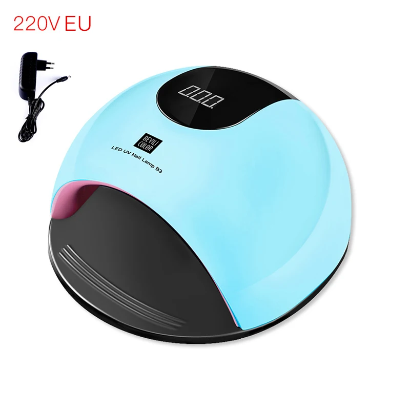 blue EU 80 Вт Красочный УФ-светодиодный светильник Manucure 36 светодиодный s машина УФ-Сушилка для ногтей лед Нагель лампа солнцезащитный светильник быстрая отверждение всех гель-лаков - Цвет: blue EU