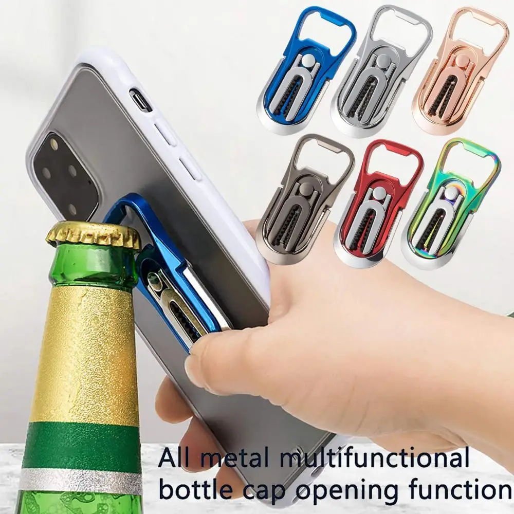 New Multifunction Beer Bottle Opener Cell Phone Finger Ring Metal Grip Hook Car Phone Holder Smartphone Accessories Great Gifts