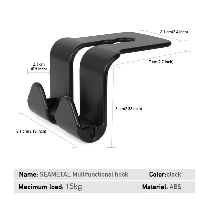 Car Seat Back Hook Hanger for Bags and Phones