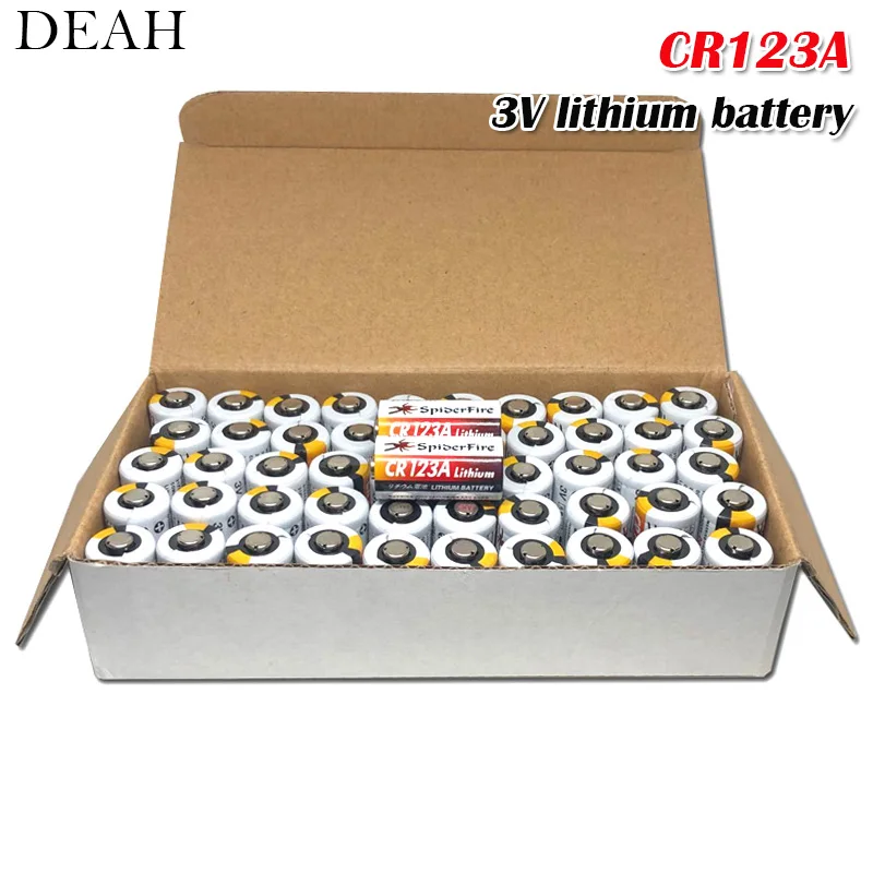100pcs Lithium battery CR123 CR 123A CR17345 16340 cr123a 3v Non-rechargeable Batteries for Camera Gas meter primary dry battery