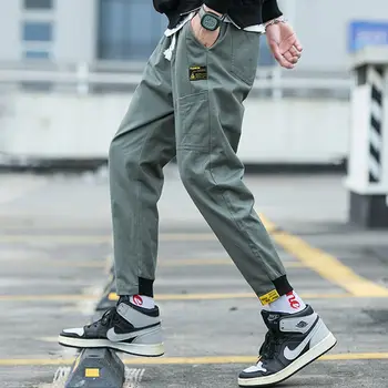 

Cotton Pants Male Summer Students Korean Trend Overalls Men Tide Brand Loose Sports Casual Pants Men